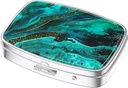Nipichsha Pill Box, Small Pill Case for Purse & Pocket, Cute Travel Medicine Organizer, Portable Medicine Container Holder to Holding Vitamins, Medication, Fish Oil & Supplements, Ocean Marble