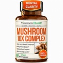 Potente Mushroom Complex con Tail Turchia, Lions Mane Extract, Shiitake Mushrooms, Reishi, Cordyceps, Maitake, Chaga & More – 10-in-1 Mushroom Supplemento per Clarity Mentale, Natural Energy & Focus