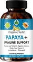 Organic Veda Papaya Leaf Plus Supplemento - Capsule Immune con Enzimi Digestivi Papaya, Clorofilla, Estratto di semi di Uva, Vitamina C - Bone Marrow & Gut Health - 60 ct