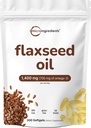 Olio di lino 1400mg Softgels, 300 conteggi | w/ 700mg ALA Omega 3, pressato a freddo, ricco di acidi grassi, acido linolenico alfa, supporto salute del cuore & sistema immunitario | Non-OGM, senza glutine - 300 Serve