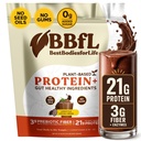 BBfL Shake proteina basata sulle piante – 21g Proteine Vegan, Aceto di sidro di cacao + mela, Prebiotici, Enzimi digestivi, Supporti Salute Gut – Shake all-in-One per le donne e gli uomini (15 Serve, Crema di cacao)