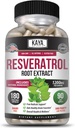 Kaya Naturals - Capsule Resveratrolo - Supplemento Antiinvecchiamento - Antiossidanti con Supporto Cervello - Vantaggi Massimi - 180 Capsule Veggies