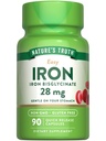 Integratore di ferro di verità della natura per le donne e gli uomini | 28 mg | 90 capsule | Bisglicinato di ferro | Non-GMO, senza glutine
