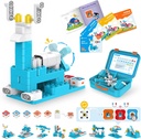 WhalesBot A3 12-in-1 STEM Blocks Coding Robot Kit per bambini, 61-Piece Educational Building Set con Interactive Storytelling, Ideal Toy Gift for Boys & Girls Età 3-6