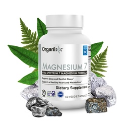 Organixx Magnesium Glycinate Supplemento per il sonno di sostegno, la salute del muscolo e del cuore, 7 Tipo Magnesio Complesso con vitamina B6, Citrato manganese, senza glutine, Vegan, non OGM, ad alto assorbimento, 60 capsule