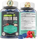 Supplemento di fibra prebiotica senza zucchero per le donne e gli uomini | 8G Gummie ad alta fibra con Mushroom, Psyllium Husk, Enzimi digestivi, Guar Gum, Inulina per sostenere la salute Gut & Digestive |120 Vegan Gummies