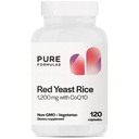 PureFormulas Extra Forza Riso Rosso Lievito 1200mg con CoQ10 100mg, Senza Citrina, Non OGM, Senza Glutine, 120 Capsule (2 Mesi di Alimentazione)