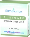 Calcium Alginate Wound Dressing 2" x 2" -Simpurità- Individuale spessori Alginato antimicrobico vestire Fiber Padding Medical Wound Care Products per letto Sore-Pressure Sore-Leg Ulcer-Diabetic Foot