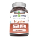 Incredibile formula L-Lysine 500 Mg Aminoacido Supplemento | Capsule | Non-GMO | Gluten-Free | Made in USA (1 Pack | 250 Count)