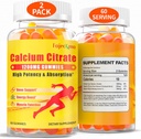 1200mg Calcium Citrato Gummies per Adulto: Supplemento di vitamina Vegan senza zucchero con D3 K2 - Supplemento di assorbimento elevato per denti di ossa (60 conteggio (pacchetto di 2))