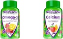 Vitafusion Omega-3 Gummy Vitamine, Berry Limonata aromatizzata, Vitamine di salute del cuore(1) & Chewable Calcium Gummy Vitamine per Bone e denti di sostegno, frutta e crema aromatizzata