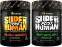 ALPHA LION Superhuman Pre Workout Powder & Post Workout Recovery Bundle, Sustain Energy & Focus + Lean Muscle Growth, Strength & Volume (Hulk Juice & Gainy Smith Apple)