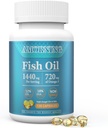 Fish-Oil Omega3-EPA DHA-Supplement Burpless-Softgels - 120Capsules 1440 mg per Serving Mini Size Healthy Heart Support Fatty Acids Supplement Aiuta a mantenere livelli di trigliceridi sani