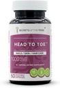 Testa a Toe 60 capsule, 1000 mg, camomilla, strega Hazel, Pot Marigold, curcuma, ortica, ortica, rosmarino. Chiodi/Skin/Hair Care (60 capsule)