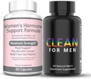 Re+Gen Nutrition Clean for Men Fiber Supplement & Women's Hormone Balance Support, Vitamina E, Dong Quai, Integratori naturali per Bloating, Constipation and Gut Health, Sgabello Softeners, Aiuta a pulire B