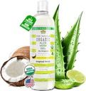 USDA Certified Organic Aloe Vera Gel 12 oz - 100% Pure, Cold Pressed, Hand Harvested, Infuse con Coconut, Lime & Verbena Essential Oils, Chemical-Free - Skin & Hair Care, Made in USA