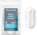 PureCaps USA - Empty Gelatin Capsules Size 00| 10,000 Pills Joined| Clear| Non-GMO Certified | SLS, Gluten, Preservative Free
