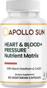 APOLLO SUN Cuore e sangue+Pressure Supplemento Matrix nutriente con Estratto di biancospino, niacina e COQ10, 60 capsule vegetariane