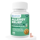 WELMATE - Allergy Relief - Fexofenadine HCl 60 mg - 12 ore Antistamina non dorsale - starnuta - Runny Nose - Itchy Eyes, Nose & Throat - Indoor & Outdoor Allergy Relief Tablets - 100 Count