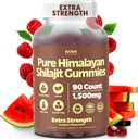 Pure Himalayan Shilajit Gummies 1500mg - 90 Vegan, Zucchero-Free Gummies con 85+ Trace Minerals & Acido Fulvico, Non OGM Shilajit Supplemento per Uomini & Donne
