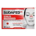 Compresse di sollievo della congestione del seno PE improvvisi, resistenza massima, non sonnolenza 10 mg Phenylephrine HCI Decongestant per la pressione del seno e la congestione nasale sollievo, a causa di freddo o allergie, 36 ct