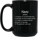Tazza da caffè Noni Noun (nero) - Tazza Noni Definizione - Regalo per Noni - Regali di compleanno per Noni - Regali Noni - Regali di festa delle madri - Regali di Natale 15oz