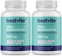 Ultra Benfotiamine 600 mg per capsula (120 capsule vegetariane) (60x2) No Stearates - No Diossido di silicio - Vegan - Non OGM - Gluten Free - Massima resistenza Benfotiamine