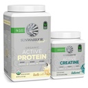 Polvere di creatina solare & Vanilla Organic Protein Set | Bundle & Save | Vegan Protein Plus Monoidrato di creatina non aromatizzato (60 Serve non aromatizzate, 20 Serve Vanilla)
