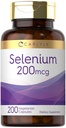 Carlyle Yeast Free Selenium 200 mcg | 200 capsule | L-Selenomethionine Essential Mineral | Vegetariano, Non OGM & Gluten
