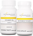 Terapia Integrativa Bundle con Vitamina C 1000 mg, 60 capsule & Vitamina D3 125 mcg, 90 Chewables - Vitamina C tamponata per il supporto antiossidante* - Vitamina D3 per la salute*