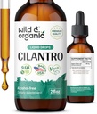 Gocce di cilantro selvatico e organico - Detox Cleanse with Liquid Cilantro Supplement - Coriander Leaf Extract Tincture - Vegan, Sugar & Alcohol-Free - 2 fl oz