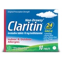 Claritin 24 HR Non Drowsy Allergy Medicine, Loratadine compresse antistamina, 10 Ct