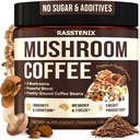 Mushroom Coffee Organic - 9 Mushroom Adaptogen Mix - Lion's Mane, Chaga, Turchia Tail, Reishi, Shiitake - Caffè Mushrooms istantaneo per Gut Health, Energy, Clarity mentale - 60 Servings