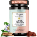 Benessere Winged Calm & Collected, Stress Relief Gummiess - Stress Support Supplement con KSM-66 Ashwagandha, L-teanina, GABA & Passionflower - Vegan & Gluten-Free Gummy - Raspberry, 42 Count