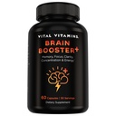 Vital Vitamins Nootropic Brain Supplement Plus - per Memoria, Focus, Concentrazione, Neuro Energy, Clarity - con Lion's Mane Mushrooms - 60 Capsule