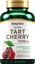 Piping Rock Tart Cherry Extract Capsules | 7000 mg | 200 pillole | per le donne e gli uomini | Estratto concentrato ad ultra resistenza | Non OGM, Gluten Free Supplement