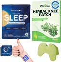 Wellnee & Wellamoon Wellness Pack: Herbal Knee Comfort Patches (10 Conte) & Natural Sleep Support Patches (28 Conte) – Joint & Muscle Comfort with Plant-Based Sleep Aid