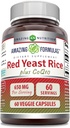 Stupefacente formula rosso lievito di riso 600 Mg Plus Coq10 50 Mg | capsule vegetali Supplemento | Non-GMO | Gluten Free | Made in USA (60 Conte)