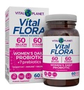 Vital Planet - Vital Flora Donna Probiotico giornaliero 60 miliardi di CFU, 60 Diverse Strains, 7 prebiotici organici, supporto vaginale e immunitario, Bloating, Probiotici per la salute digestiva per le donne 60 capsule