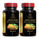 Calcium Magnesium Complex - Calcium Magnesium & Boron, Muscolo e Immune Support Nerves, Multi Minerals Blend, Vitamina D3 per Bone, Citrato Manganese, Minerali per Supporto Bone - 2 Bottiglie 240 Capsule