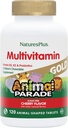 NaturesPlus Animal Parade Gold Children's Chewable Multivitamin - Natural Cherry Flavor - 120 Animal Shaped-Tablets, Confezione da 2 - con Vitamina D3, K2 & Probiotics - 120 Total Servings