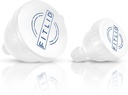 Piccole e grandi 2-Pack Portable Protein Supplement Funnels, Grande per Pre-Workout, BCAA's e Protein Powder. Facile & Mess Contenitore gratuito per allenamento, viaggio, andare, fitness, WOD. (Bianco e blu)