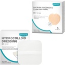 Rivestimento idrocolloide, 10 Pack Ultra Thin 4" x 4" + Ag Silver Sacrum Foam Wound Dressing Bandages Silicone Adhesive Border 7"x7"