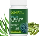ME LIFE & HEALTH Spirulina Capsule, 100% Polvere di Spirulina Organica (120 ct) 500mg Ricco di Proteine, Vitamina A, B12 Antiossidanti & Vitamine, Vegan, Spirulina Naturale e Pure Non-OGM & Gluten Free