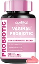 Vaginal Probiotics Supplemento per le donne, 70mg Femmina V-Probiotic Blend(6B CFU), Lactobacillus con Prebiotici e Estratto di mirtillo per l'odore vaginale, pH Balance, Organic Prebiotic Supplement (60 capsule)