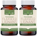 Lignans for Life Flaxseed Lignans for Dogs + SDG - Omega 3 acidi grassi, Antiossidanti ad alta fibra aiuta a migliorare il cappotto lucido, Digestivo & Heart Health Lignans, 35mg, 90 capsule di lino, 2 Pack