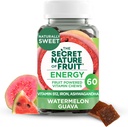 La natura segreta delle masticazioni dell'energia della frutta, le mucche di vitamina alimentate con vitamina B12, ferro, Ashwagandha, anguria e Guava per l'energia duratura lunga (60 conte), rosa