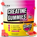 Creatina PreWorkout Gummies per Uomini Donne 6g, Creatina Monoidrato Pre Post Workout Recovery Muscle Building Supplement Protein Chewables, Vegan Watermelon Creatina Gym Booty Growth Gains (120 Ct)