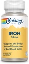 SOLARAY Iron Capsules 50mg - Supplemento di ferro per le donne e gli uomini w/Parsley e giallo Dock Root, Supporta la produzione naturale del corpo di globuli rossi, garanzia di 60 giorni, 60 Serve