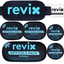 REVIX Ice Pack per lesioni riutilizzabili, set da 5 pezzi Hot and Cold Gel Ice Pack per giunti, muscolo, recupero post-allenamento, regolabili e flessibili dissipatori per ginocchio, schiena, braccia e collo